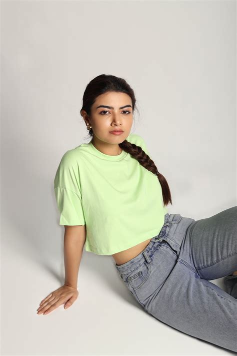 Paradise Green, Heavyweight 100% Cotton, Oversized Cropped Tee – Anywear