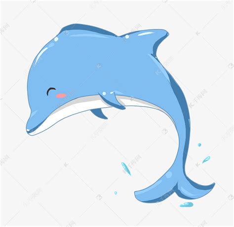 一条蓝色海豚素材图片免费下载-千库网