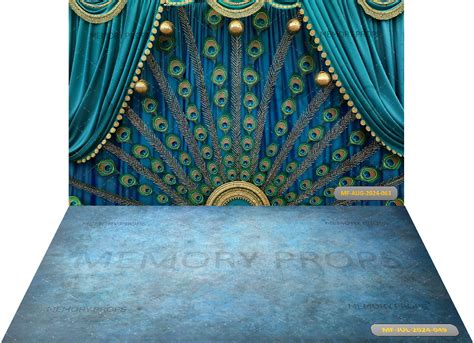 Krishna Leela Blue Texture Backdrops