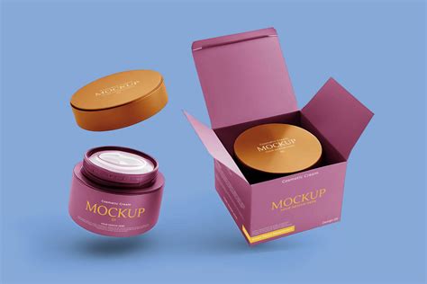 Cosmetic Jar Mockup Psd With Silver Cap 15Ml Cream