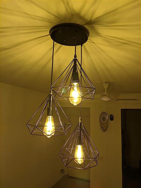 Buy C&K Ceiling Light 3 in 1 Retro Industrial Lamp Black Finish Metal ...
