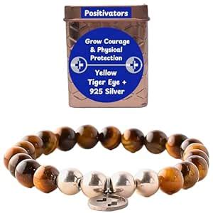 Buy Positivators Yellow Tiger Eye & 925 Silver Bead Bracelet to Grow ...