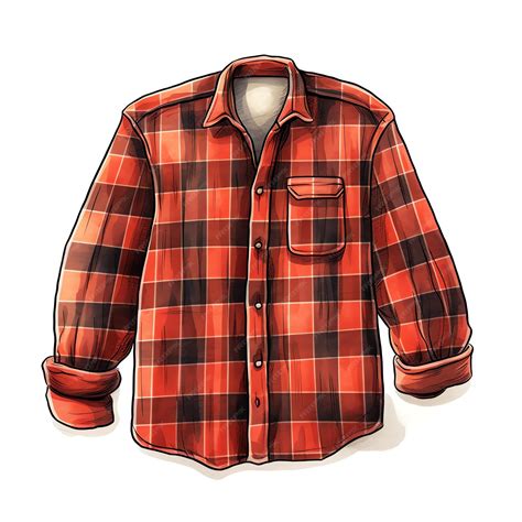 Premium Photo | Beautiful retro Flannel shirt clipart illustration