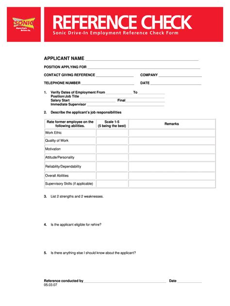Fillable Online Employment Reference Check Form Fax Email Print - pdfFiller