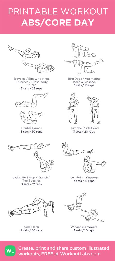 Printable Core Workout 的图像结果