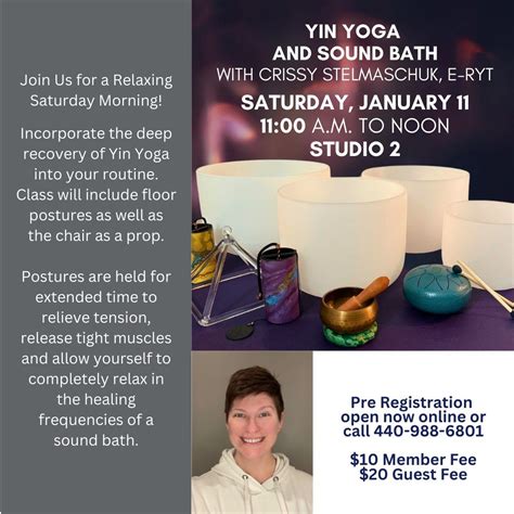 YIN YOGA AND SOUND BATH WITH CRISSY STELMASCHUK, Fitness Center at UH ...