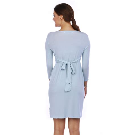 Buy Top Knot Sky Blue Maternity Dress | The Mommy Collective
