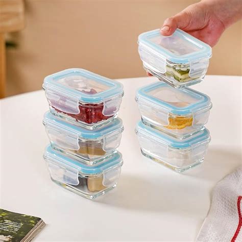Buy Nestasia Small Glass Lunch Box for Men & Women (Set of 6-150ml Each ...