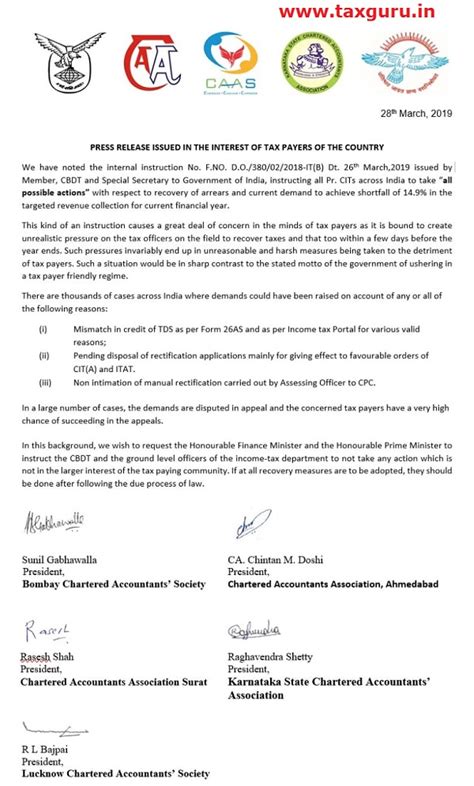 Tax Recovery to achieve Recovery Targets should be only after following ...