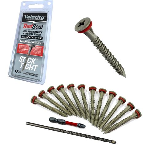 Concrete Screw - Red Seal Moisture Barrier High Performance - Flat Head ...
