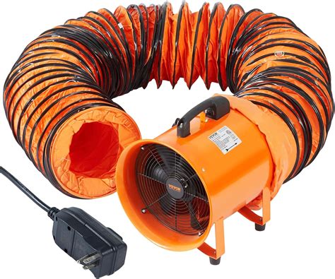 Brandclub - VEVOR Portable Ventilator with Hose, 2 Speed, 10 Inch Utility Blower Exhaust Fan ...