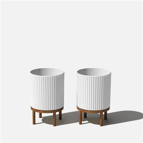 Veradek 2-Pack Round 11.25-in W Medium White Plastic Indoor/Outdoor ...