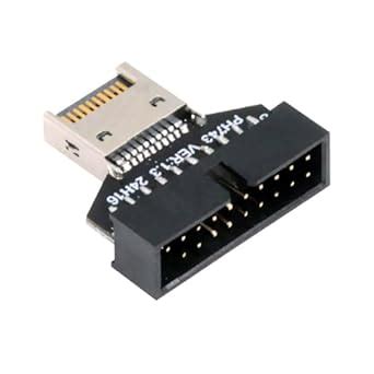 cablecc 20Gbps USB 3.1 Type-E IDC Socket Front Panel Header to 20Pin ...