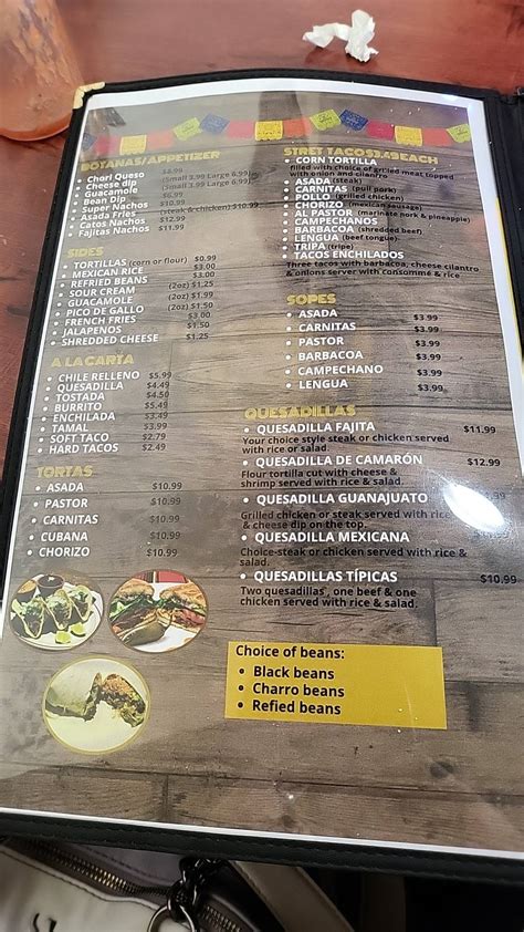 Menu at La cabana mexican grill & bar, Lebanon