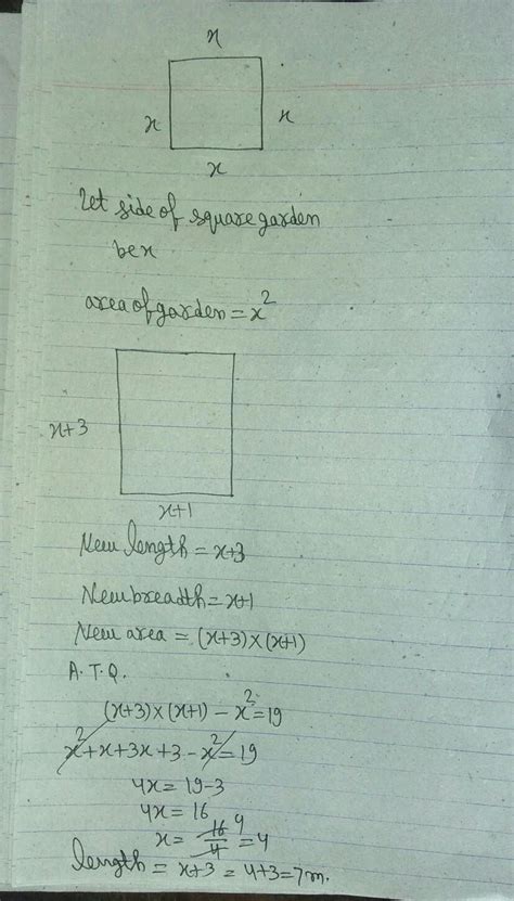 Madhu flower garden is now a square .If she enlarges it by increasing ...