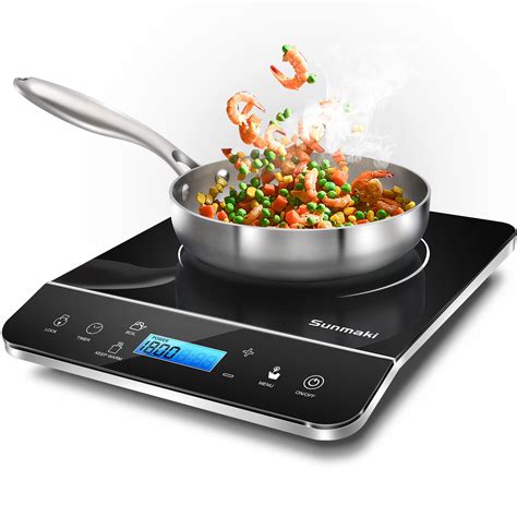 Sunmaki Portable Induction Cooktop 1800w Induction Cooker With Lcd ...
