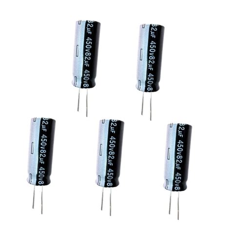 Techno Shoppy 5 Pieces 450V 82UF Aluminum Electrolytic Capacitors ...