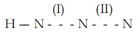 In hydrogen azide (above) the bond orders of bonds (I) and (II) are