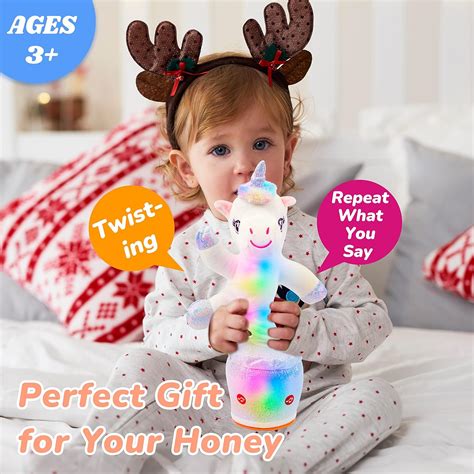 Buy Hopearl Glowing Dancing Unicorn Toy Repeats What You Say Talking ...