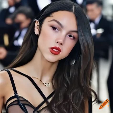 Olivia rodrigo with black hair on Craiyon