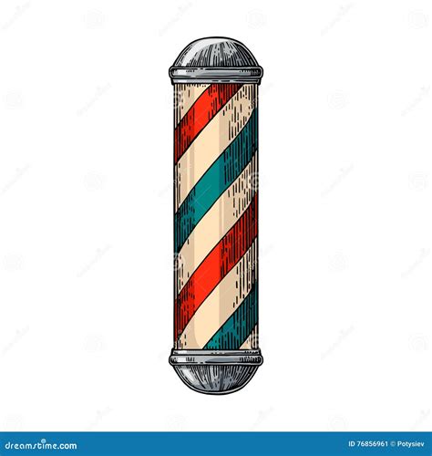 Classic barber shop Pole. stock vector. Illustration of classic - 76856961