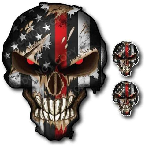 3x Firefighter Thin Red Line Rlm Skull Usa American | Ubuy India
