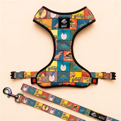 Jurassic Classic Dog Harness & Leash Set | Dinosaur Adventure Walking ...