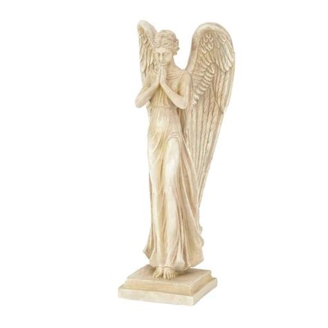Buy 34 in. Cream Magnesium Oxide Country Cottage Angel Garden Sculpture ...