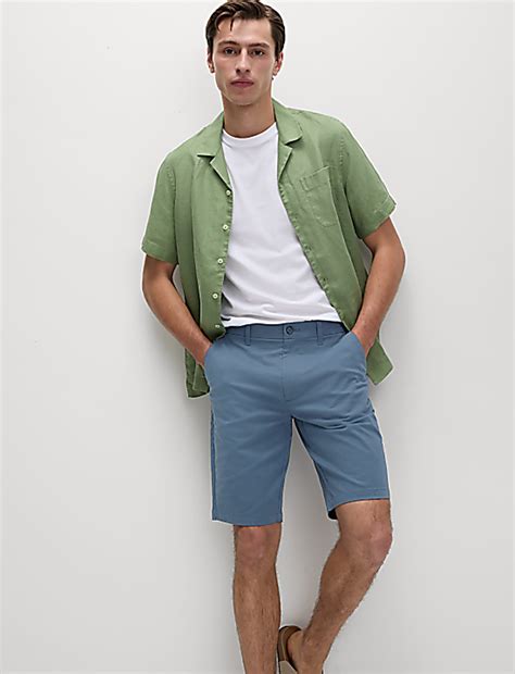 Buy Regular Fit Stretch Chino Shorts at Marks & Spencer