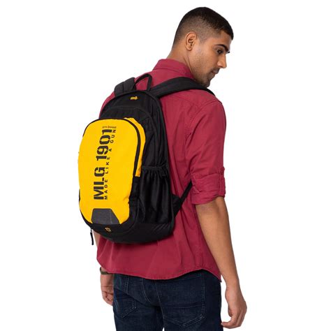 Royal Enfield MLG Lifestyle Backpack Black Yellow : Amazon.in: Bags ...