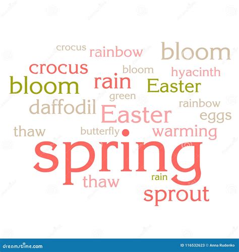 Cloud of Words List about Spring Season Stock Illustration - Illustration of march, thaw: 116532623