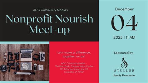 Nonprofit Meet-Up - December 4th, AOC Community Media, Lafayette, 4 ...