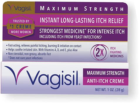 Vagisil Maximum Strength Feminine Anti-Itch Cream with Benzocaine for ...