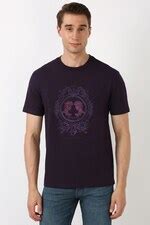 Buy Men Purple Embroidered Round Crew Neck T-shirt Online - 39672425 ...