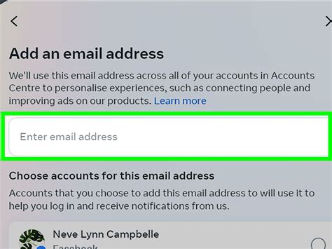 Image result for Modifier Email Facebook