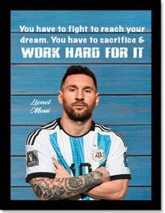 Messi Motivational Quotes frames for OFFICE & STUDENT- Framed Posters ...