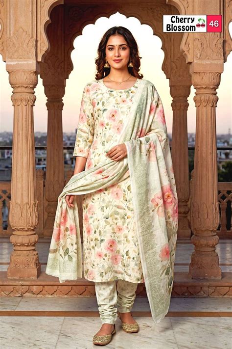 VISHWAM FABRICS CHERRY BLOSSOM COTTON DIGITAL PRINTS SALWAR SUITS AT ...