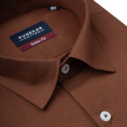 Light Brown Color Solid Cotton Linen Shirt For Men – Punekar Cotton