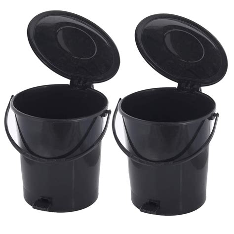 Heart Home 2 Pieces Plastic Dustbin Garbage Bin with Handle, 10 Liters ...
