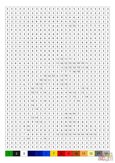 Printable Pixel Color Pages 的图像结果