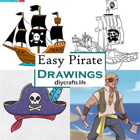 Simple Pirate Ship Drawing
