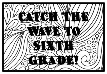 CATCH THE WAVE TO SIXTH GRADE!, Summer Activity, Summer Coloring Pages ...