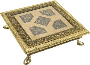 NAVRANG Pooja Bajot Wooden Chowki Chourang Wooden Pooja Chowki Price in ...