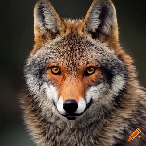 Artwork of a fox, wolf, and coyote hybrid on Craiyon