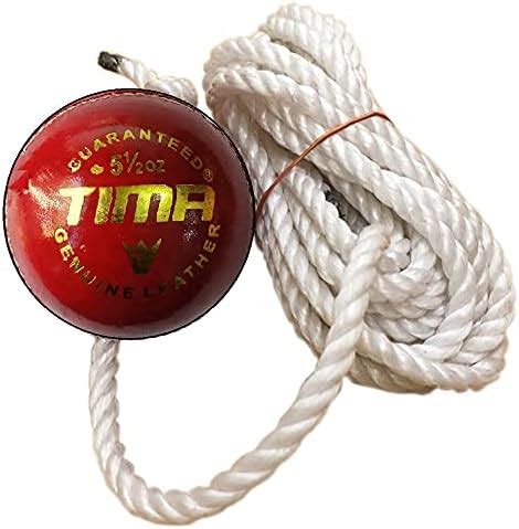 TIMA Leather Cricket Shot Practice Hanging Ball, String Cricket Ball ...