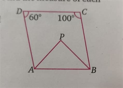 in the adjacent figure, the bisector of ∠A and ∠B meet in a point P. If ...