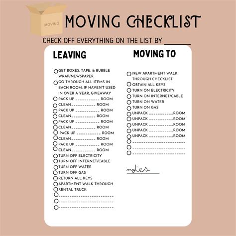 Printable Movingtemplate Moving Out Checklist | Move Out Checklist