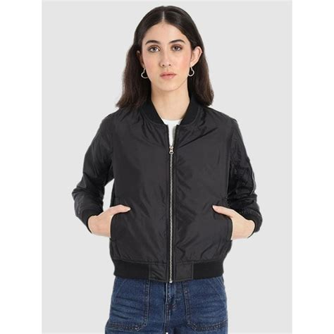 Buy Bewakoof Womens Black Solid Jacket Online