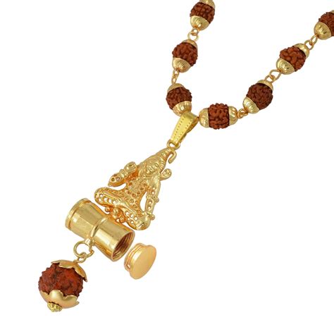 GAURI Sun Shape Shiv Mahadev Damaru Locket with Gold Cap Panchmukhi ...