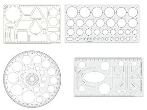 TWIN SEVEN® Plastic Circle Master (35 Circles), Pro Circle (25 Circles ...